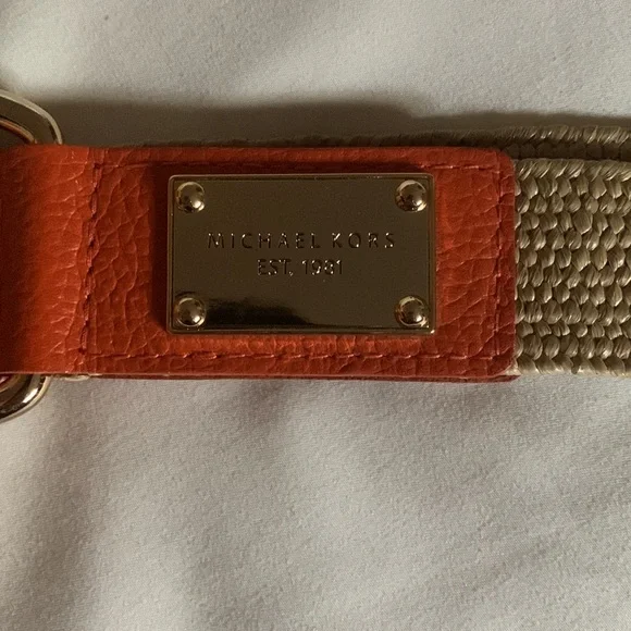 MICHAEL KORS - Straw leather ring belt Orange, S/M - Picture 8 of 9